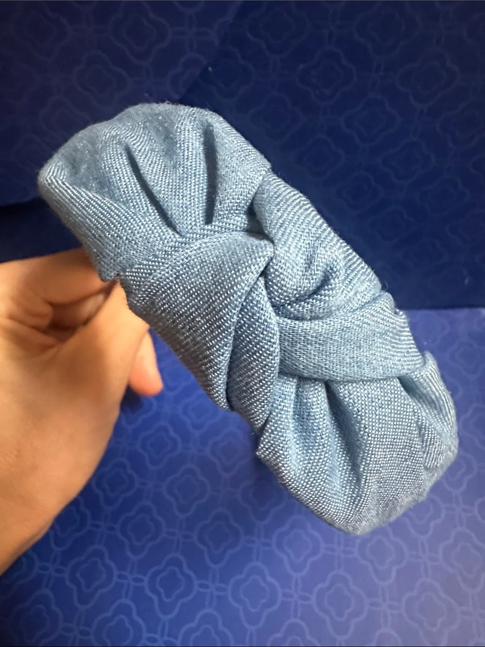 Denim Twisted Fabric Headband